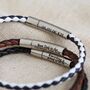 Men's Personalised Slim Woven Leather Bracelet, thumbnail 4 of 11