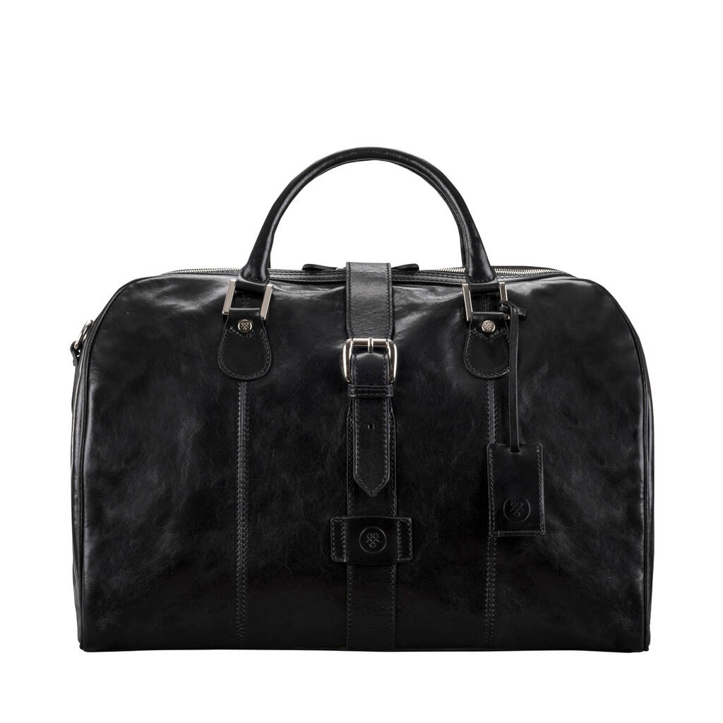 Personalised Leather Weekend Bag With Buckle 'farini' By Maxwell Scott ...