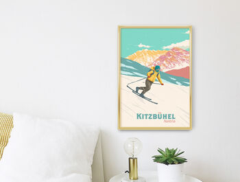 Kitzbühel Ski Resort Austria Travel Poster Art Print, 3 of 8