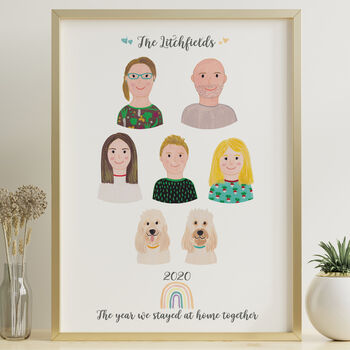 Personalised Family Portrait Hand Painted Print, 3 of 5