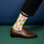 Tartan Sheer Socks Yellow And Black, thumbnail 4 of 4