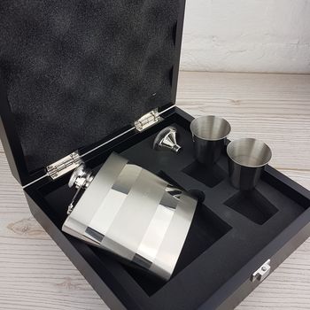 Personalised Engraved Hip Flask With Presentation Box, 3 of 8