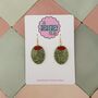 Olive Glitter Resin Earrings, thumbnail 1 of 4
