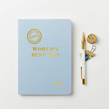 Personalised World's Best Dad Foiled Notebook, 2 of 9