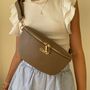 Personalised Embossed Saffiano Leather Saddle Cross Body Bag, thumbnail 4 of 6