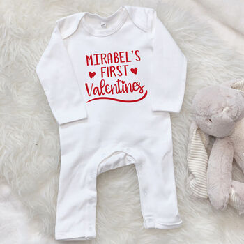 My First Valentines Day Personalised Baby Outfit, 9 of 11