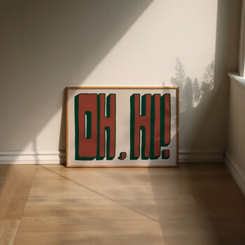 Oh Hi Horizontal Retro Wall Art Print, 9 of 10
