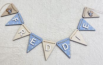 Farm Bunting Personalised Wooden Tractor Bunting For Nursery, 10 of 12