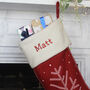 Personalised Red Nordic Tree Stocking, thumbnail 3 of 5