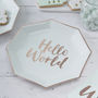 Rose Gold Foiled Baby Shower Paper Party Plate, thumbnail 1 of 3