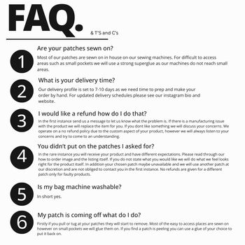 Personalised Small Patch Pouch With Four Patches Sewn On, 12 of 12