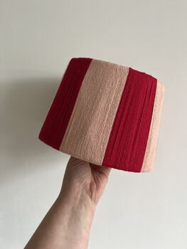 Red And Pink Striped String Lampshade Medium, 3 of 4