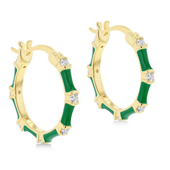 Gold Plated Christmas Enamel Hoop Earrings, 6 of 12