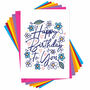 Floral Happy Birthday To You Card, thumbnail 3 of 3