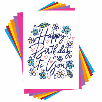 Floral Happy Birthday To You Card, 3 of 3