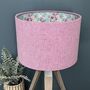 Constance Dog Rose Pink Tweed Floral Lined Lampshade, thumbnail 4 of 9