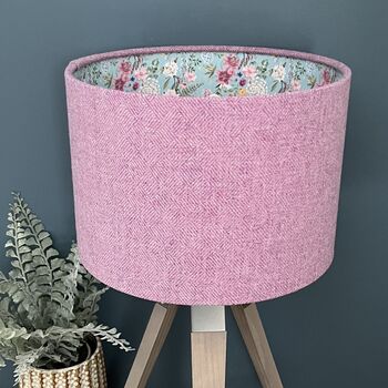 Constance Dog Rose Pink Tweed Floral Lined Lampshade, 4 of 9