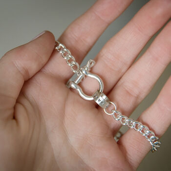 Personalised Silver Shackle Bracelet, 3 of 3