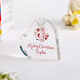 Personalised Christmas Heart Plaque Festive Gift, thumbnail 2 of 4