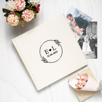 Personalised Monogram Wreath Photo Album, 2 of 5