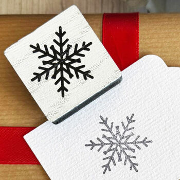 Square Snowflake Rubber Stamp Christmas Craft, 6 of 6