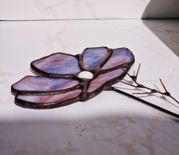 Purple Cosmos Flower Stained Glass Flowers, 2 of 7