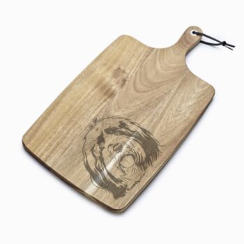 Personalised Tibetan Terrier Engraved Acacia Serving Board, 2 of 2