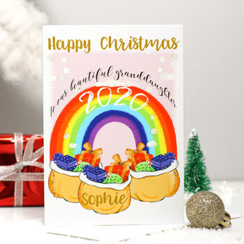 Personalised Rainbow Christmas Card, 2 of 8
