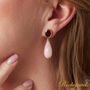 Garnet And Pink Opal Statement Stud Drop Earrings, thumbnail 2 of 10