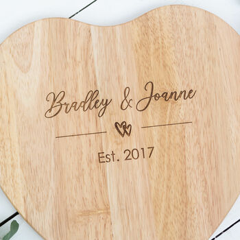 Personalised Couple’s Heart Chopping Board, 2 of 3