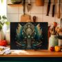 Art Deco Glass Chopping Board Celestial Aviary Three, thumbnail 4 of 8