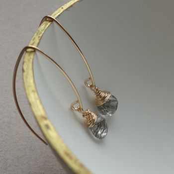 Tourmalinated Quartz Drop Earrings, 8 of 12