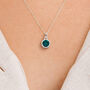 Personalised Sterling Silver May Emerald Birthstone Necklace, thumbnail 1 of 12