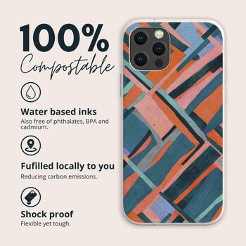 Geo Abstract Eco Friendly, Biodegradable Phone Case, 2 of 7