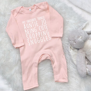 My Favourite Things Personalised Baby Rompersuit, 5 of 6