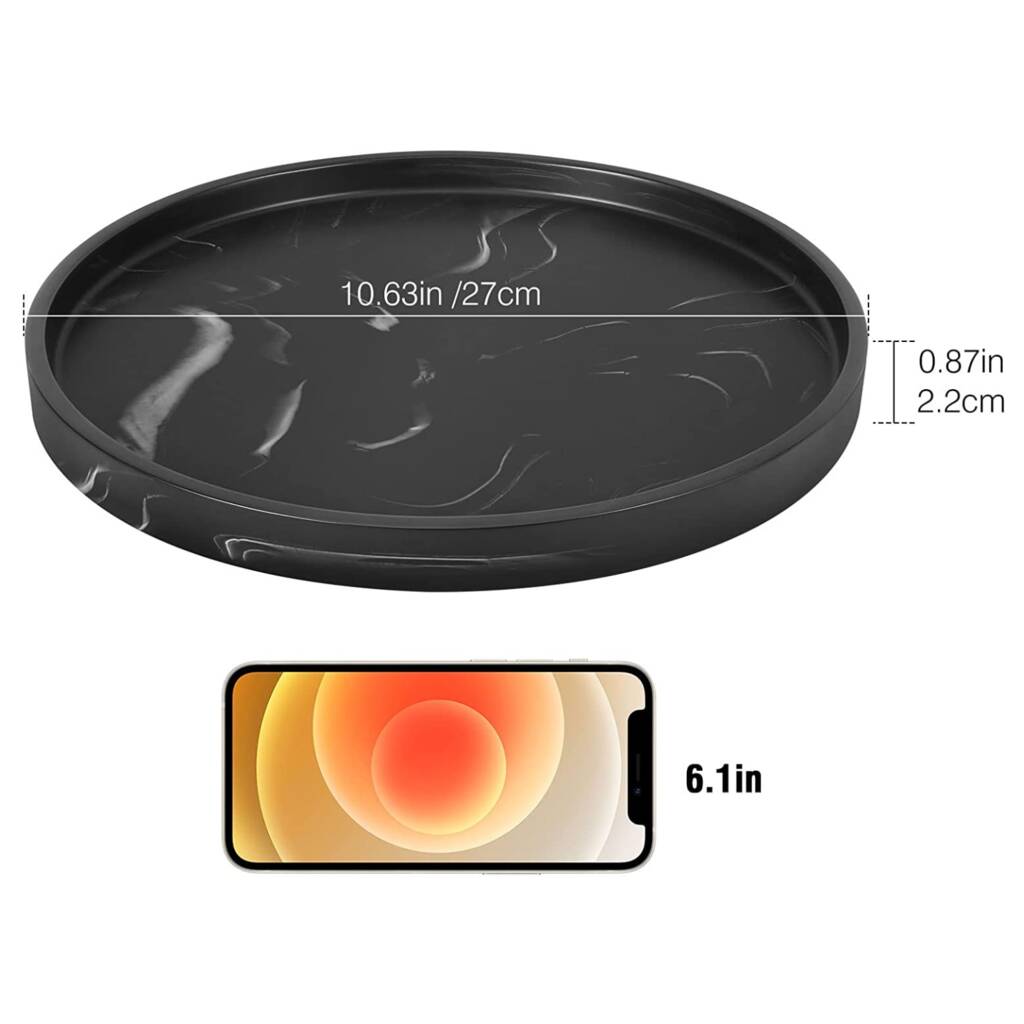 Ink Black Round Vanity Tray By Momentum