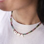 Mother Of Pearl And Tourmaline Word Necklace, thumbnail 1 of 5