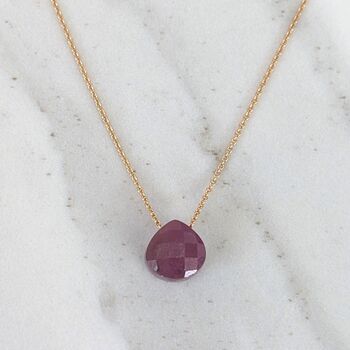Ruby Teardrop July Birthstone Necklace, 4 of 5