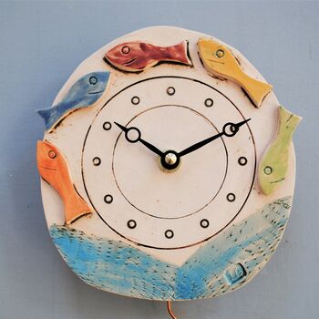 Wall Clock With Shoal Of Fish, 2 of 7