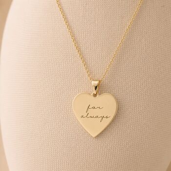 Personalised Solid 9ct Gold Heart Disc Pendant Necklace, 5 of 10