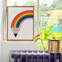 Rainbow Pencil Children's Art Print, thumbnail 1 of 4