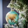 Blue And Gold Globe Bauble, thumbnail 1 of 2