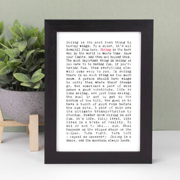 Skiing Quotes Print, Ski Gift, 2 of 7