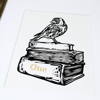 Personalised 'Books' First Wedding Anniversary Print, 7 of 9