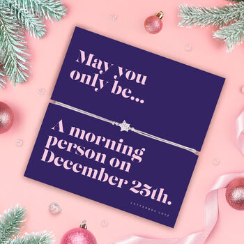 Morning Person Christmas Bracelet | Adjustable Bracelet For Secret Santa, 2 of 6