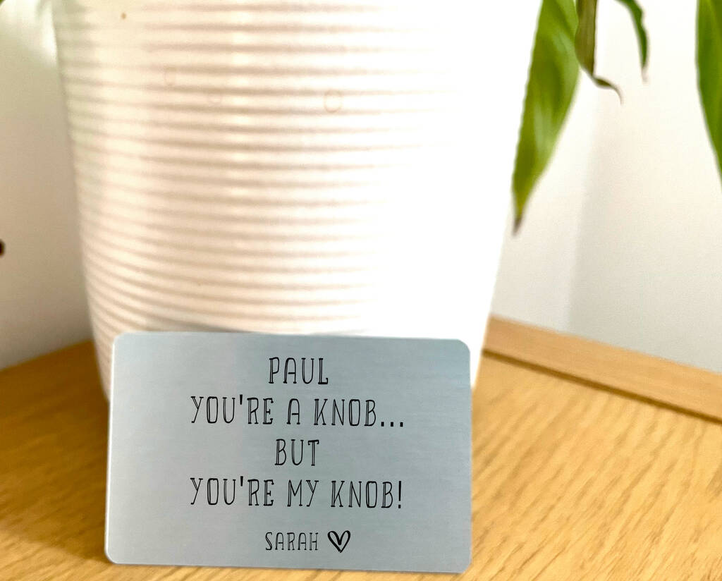 Personalised Funny Metal Wallet Card Gift By Beespoked Studio