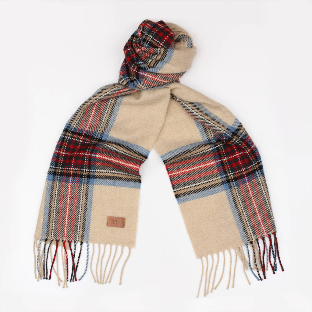 Men's Personalised Pure Lambswool Tartan Scarf One Left By Hurleyburley