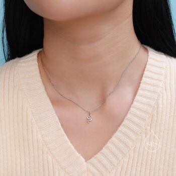 Snake Pendant Necklace In Sterling Silver, 6 of 10