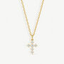 Gold Or Silver Women’s Dainty Pavé Cross Necklace, Christmas Jewellery Gift For Her, thumbnail 6 of 7