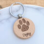 Personalised Pawprint Wooden Keyring, thumbnail 1 of 4
